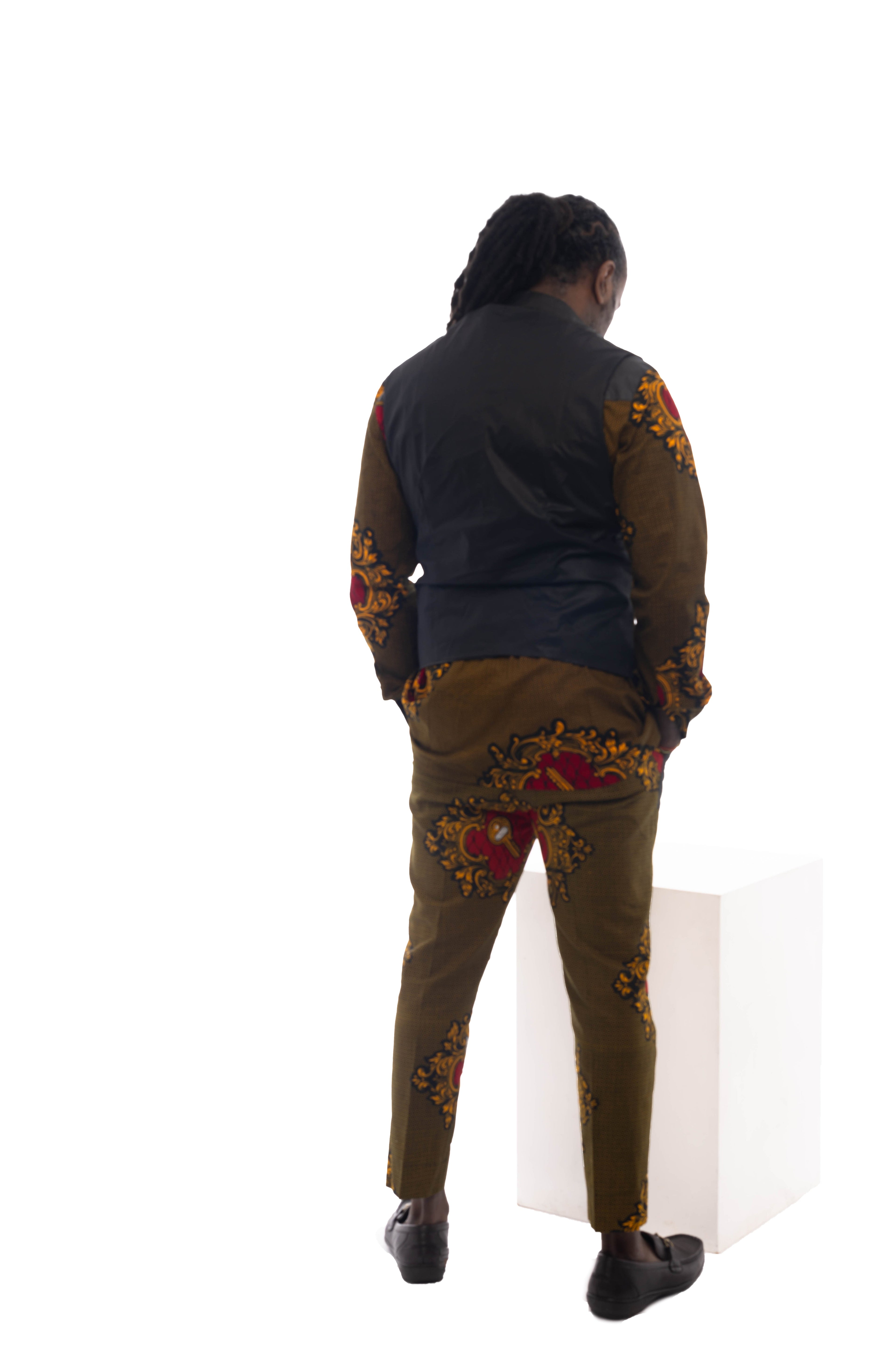 African Fashion Ankara Print Shirt, Trouser & Waistcoat Set
