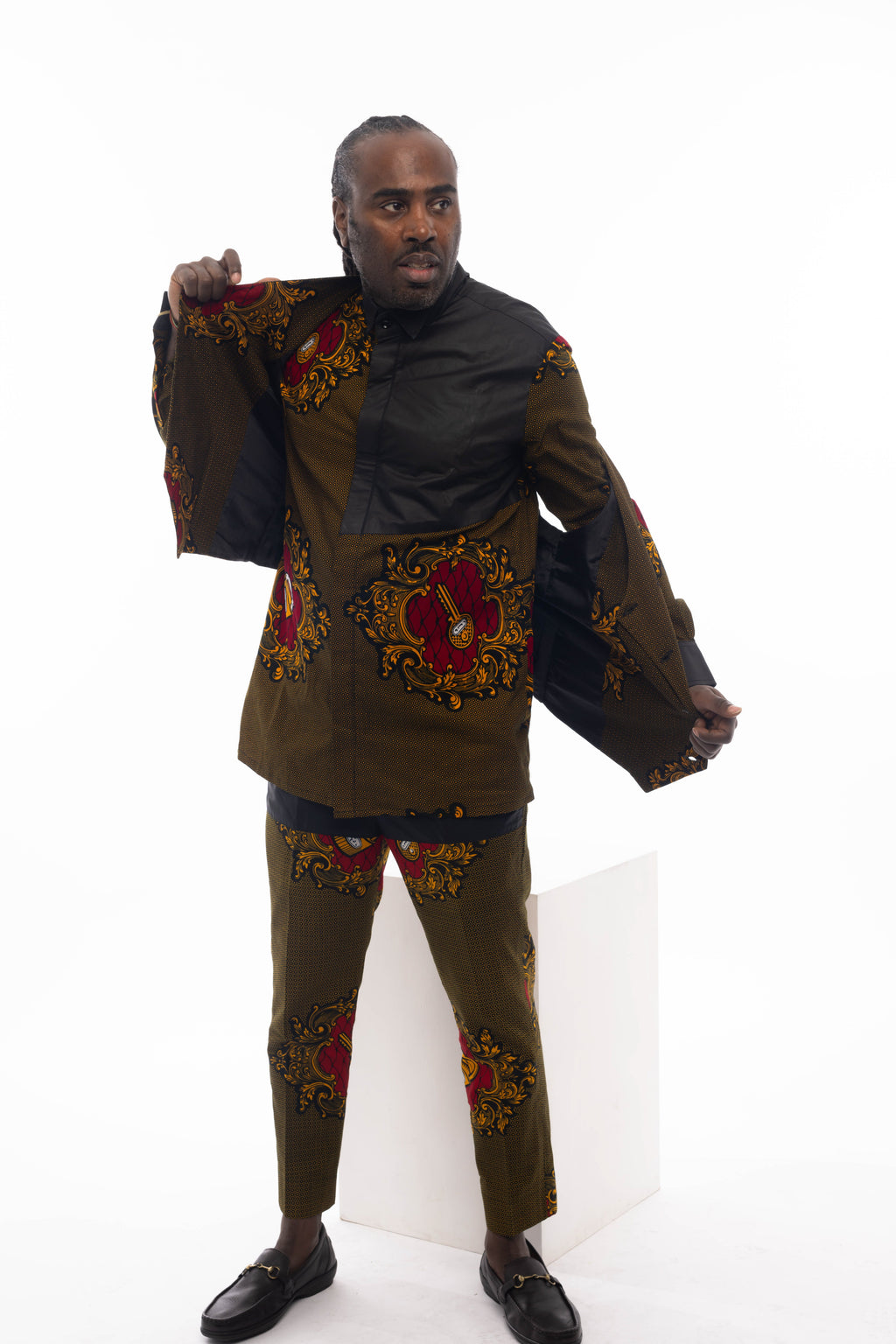 African Fashion Ankara Print Shirt, Trouser & Waistcoat Set