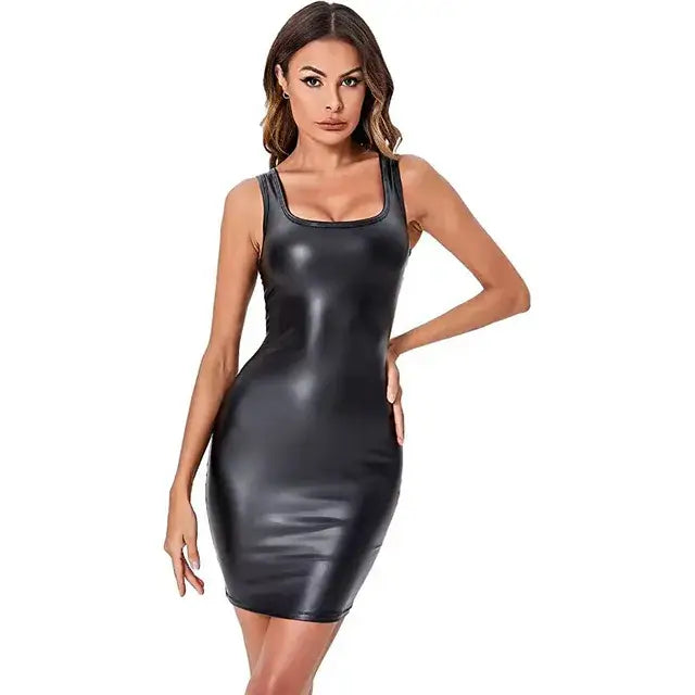 Women’s Leather Tank Slip Dress