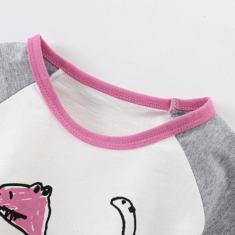 Summer Boys’ Animals Cartoon Pattern T-shirt in European and American Style-1