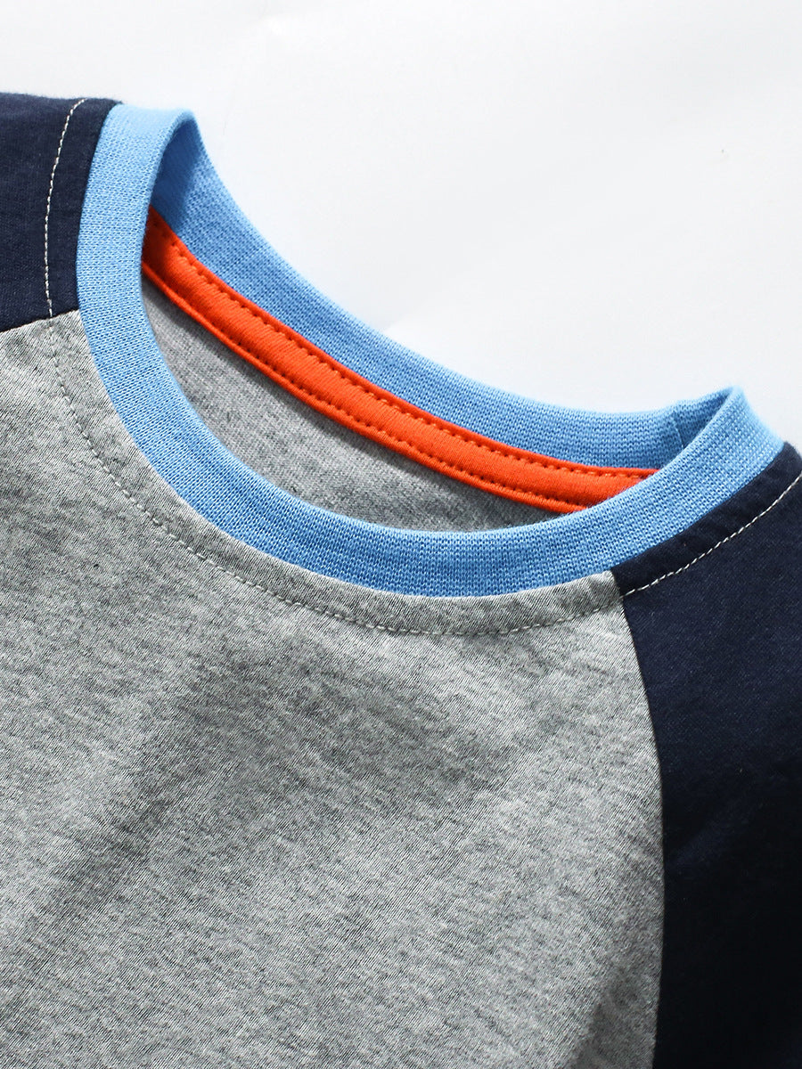 Arrival Autumn Kids’ Fox Cartoon Pattern Appliqué Embroidery Long Sleeves T-Shirt In European And American Style-3