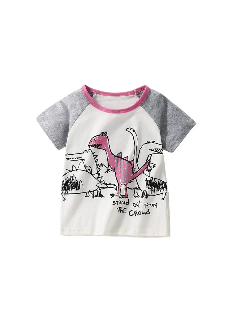 Summer Boys’ Animals Cartoon Pattern T-shirt in European and American Style-4