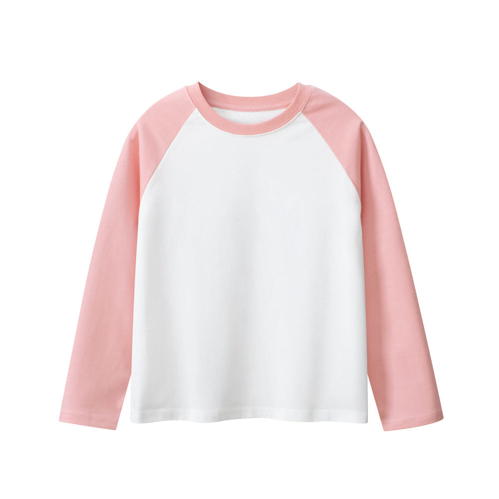 Arrival Baby Kids Color Patchwork Crew Neck Long Sleeves Casual Top-6